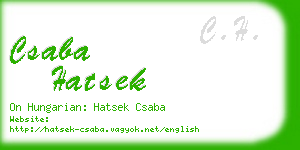 csaba hatsek business card